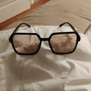 Black Sunglasses with Pink Lenses